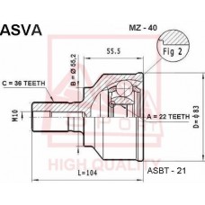MZ-40 ASVA Шарнирный комплект, Привідний вал