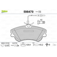 598470 VALEO Комплект гальмівних колодок дисковий гальм