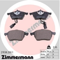 21938.200.1 ZIMMERMANN КомплеК т гальмівних колодок, дискове гальмо