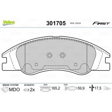 301705 VALEO Комплект гальмівних колодок дисковий гальм