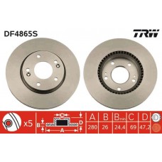 DF4865S TRW Гальмівний диск