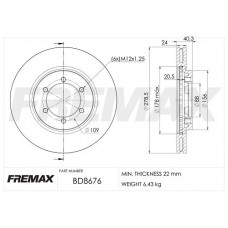 BD-8676 FREMAX Гальмівний диск