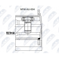 NPW-AU-004 NTY Шарнирный комплект, Привідний вал
