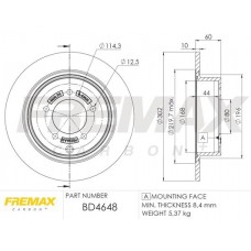 BD-4648 FREMAX Гальмівний диск