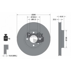 BDS1003 BENDIX Braking Гальмівний диск
