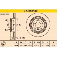 BAR12189 BARUM Гальмівний диск