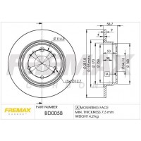BD0058 FREMAX BRAKE DISC HIGH CARBON