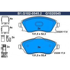 B1.G102-0545.2 GALFER Комплект гальмівних колодок дисковий гальм