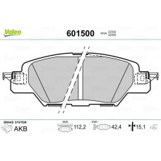 601500 VALEO КомплеК т гальмівних колодок, дискове гальмо