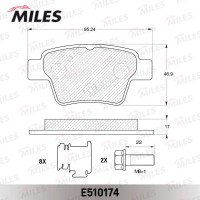 E510174 MILES Комплект гальмівних колодок дисковий гальм