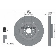 92279805 TEXTAR Гальмівний диск