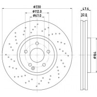 8DD 355 128-151 HELLA PAGID Гальмівний диск