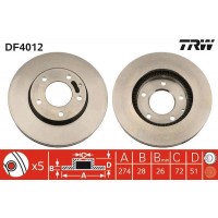 DF4012 TRW Гальмівний диск