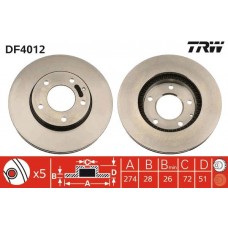 DF4012 TRW Гальмівний диск