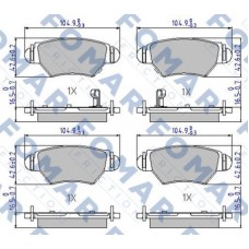 FO 668181 FOMAR Friction Комплект гальмівних колодок дисковий гальм