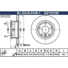 B1.G216-0108.1 GALFER Гальмівний диск