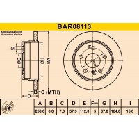 BAR08113 BARUM Гальмівний диск