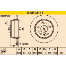 BAR08113 BARUM Гальмівний диск