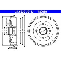 24.0220-3013.1 ATE Гальмівний барабан