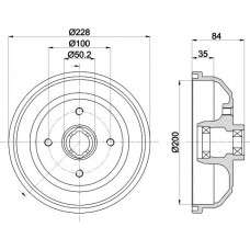 8DT 355 302-861 HELLA PAGID Гальмівний барабан