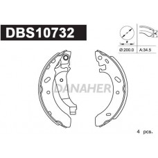 DBS10732 DANAHER Комплект гальмівних колодок