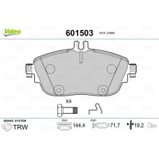 601503 VALEO Комплект гальмівних колодок дисковий гальм