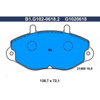 B1.G102-0618.2 GALFER Комплект гальмівних колодок дисковий гальм