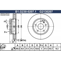 B1.G230-0207.1 GALFER Гальмівний диск