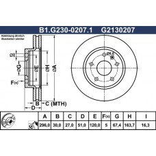 B1.G230-0207.1 GALFER Гальмівний диск
