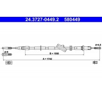 24.3727-0449.2 ATE Тросик, cтояночный тормоз