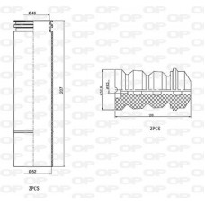 DCK5025.04 OPEN PARTS Пилозахисний комплект амортизатор
