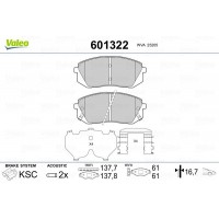 601322 VALEO КомплеК т гальмівних колодок, дискове гальмо