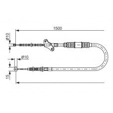 1 987 482 171 BOSCH Тросик, cтояночный тормоз