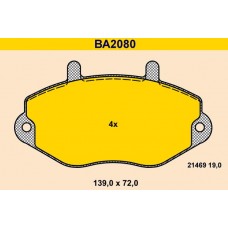 BA2080 BARUM Комплект гальмівних колодок дисковий гальм