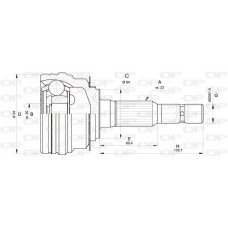 CVJ5307.10 OPEN PARTS Шарнирный комплект, Привідний вал