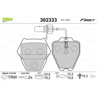 302333 VALEO Комплект гальмівних колодок дисковий гальм