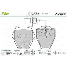 302333 VALEO Комплект гальмівних колодок дисковий гальм