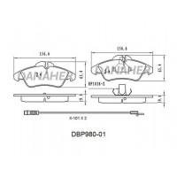 DBP980-01 DANAHER Комплект гальмівних колодок дисковий гальм