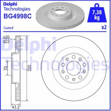 BG4998C DELPHI Гальмівний диск