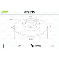 672535 VALEO Гальмівний диск