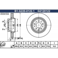 B1.G220-0122.1 GALFER Гальмівний диск