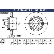 B1.G220-0122.1 GALFER Гальмівний диск