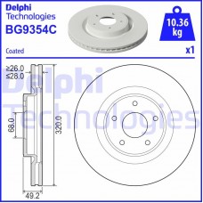 BG9354C DELPHI Гальмівний диск