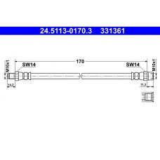 24.5113-0170.3 ATE Гальмівний шланг