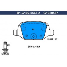 B1.G102-0567.2 GALFER Комплект гальмівних колодок дисковий гальм