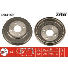 DB4149 TRW Гальмівний барабан