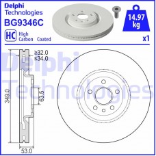 BG9346C DELPHI Гальмівний диск