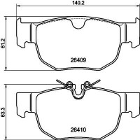 8DB 355 044-381 HELLA Комплект гальмівних колодок дисковий гальм