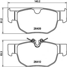 8DB 355 044-381 HELLA Комплект гальмівних колодок дисковий гальм