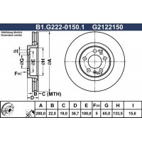 B1.G222-0150.1 GALFER Гальмівний диск